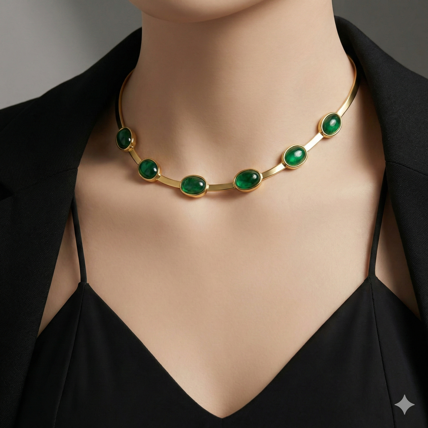 Emerald Grace – Luxury Green Stone Necklace & Bracelet Set
